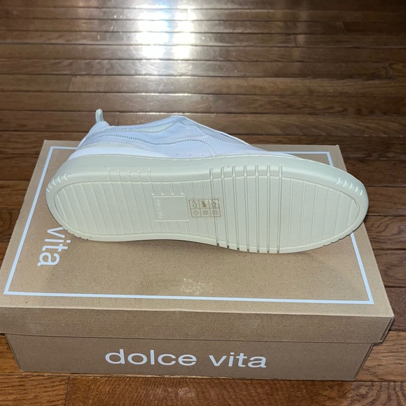 Dolce Vita Leather Adella Lace Up Sneakers Off White Women’s Size 8 - Picture 10 of 12